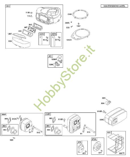 A - Depuratore aria, alloggiamento ventola, sistema di scarico B&S - 21 €¦ 21A902-0171-E1 brand Stihl